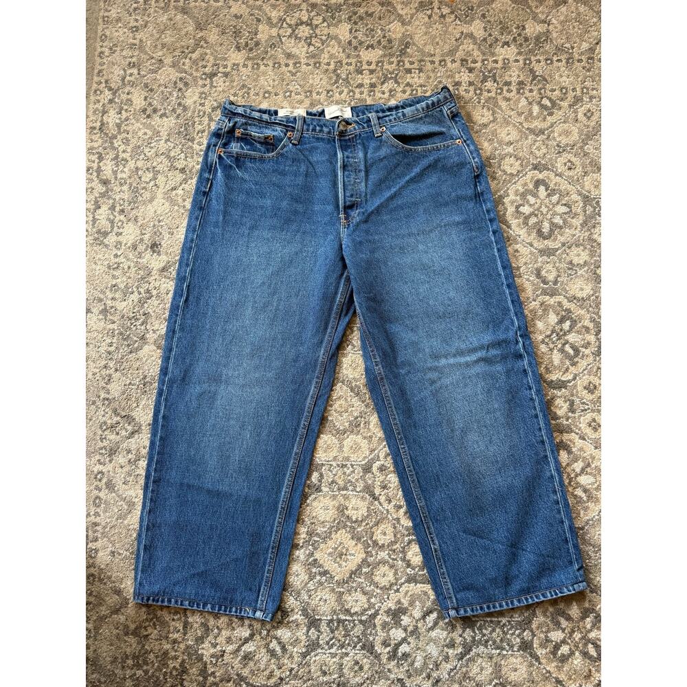 Universal Thread Women’s High Rise Wide Leg Crop Jeans Size 8 Button Fly Denim